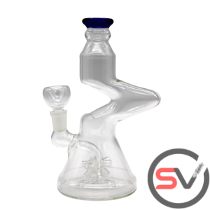 ZIG ZAG WATER PIPE BLUE 8inch